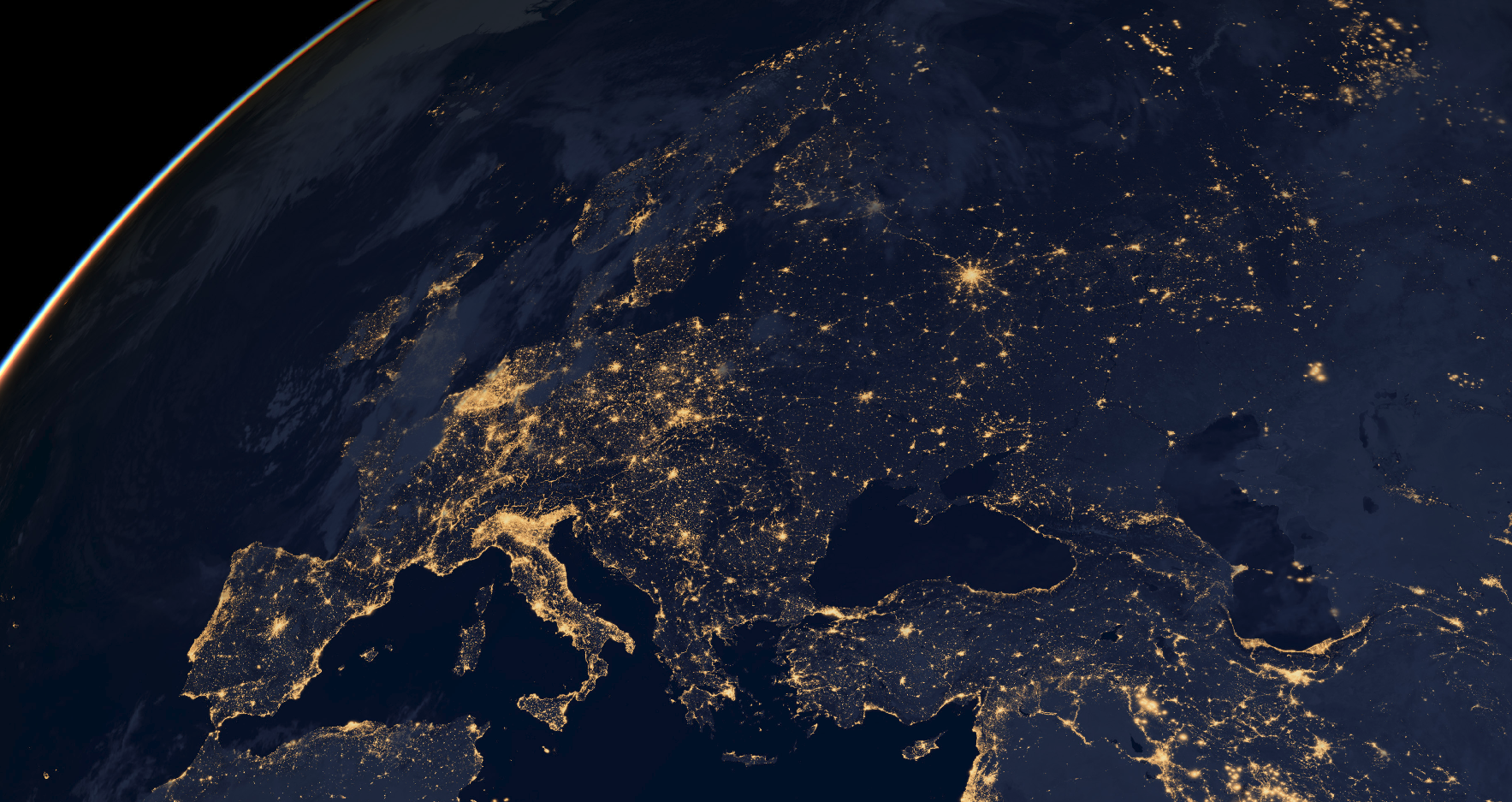 Earth from space showing Europe