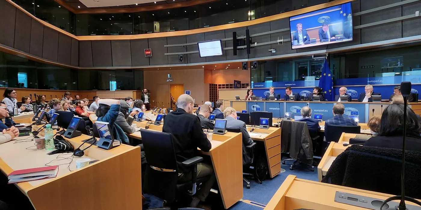 Anhörung im Europäischen Parlament mit PauseAI-Aktiven im Publikum