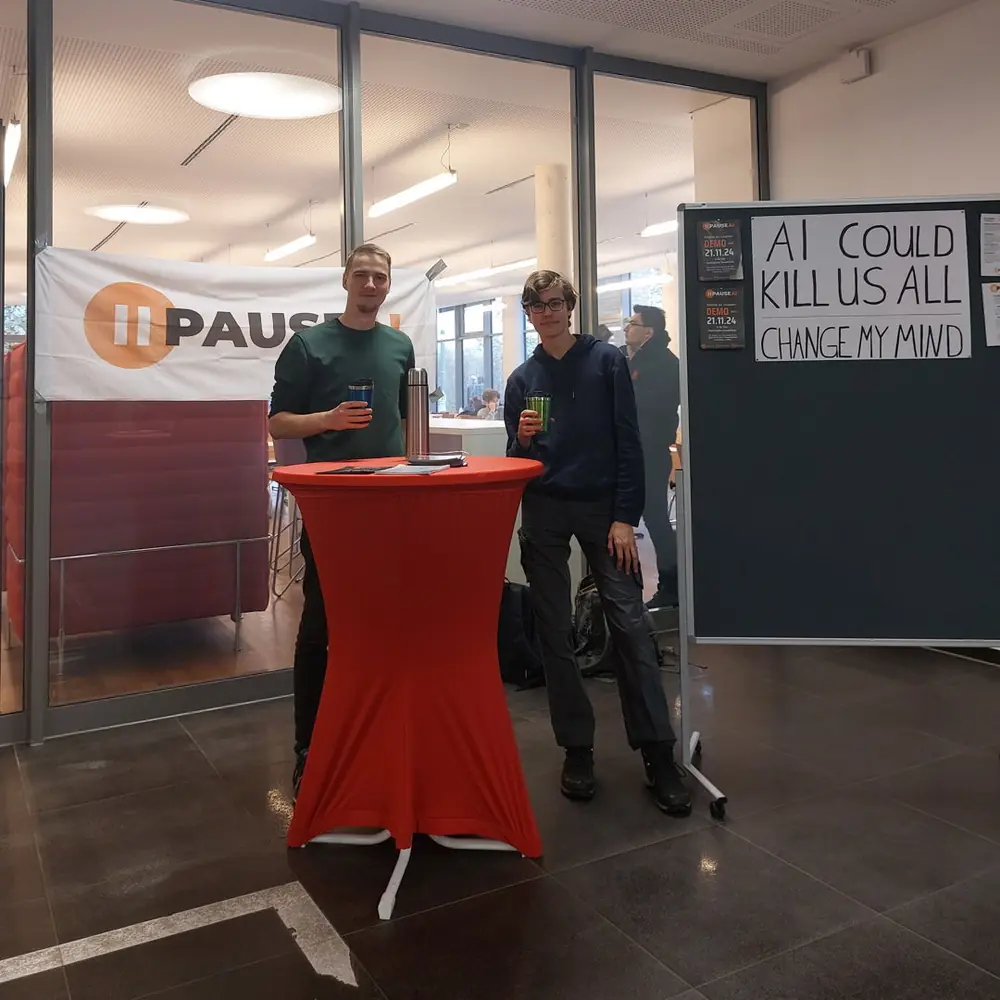PauseAI-Infostand an einer Universität
